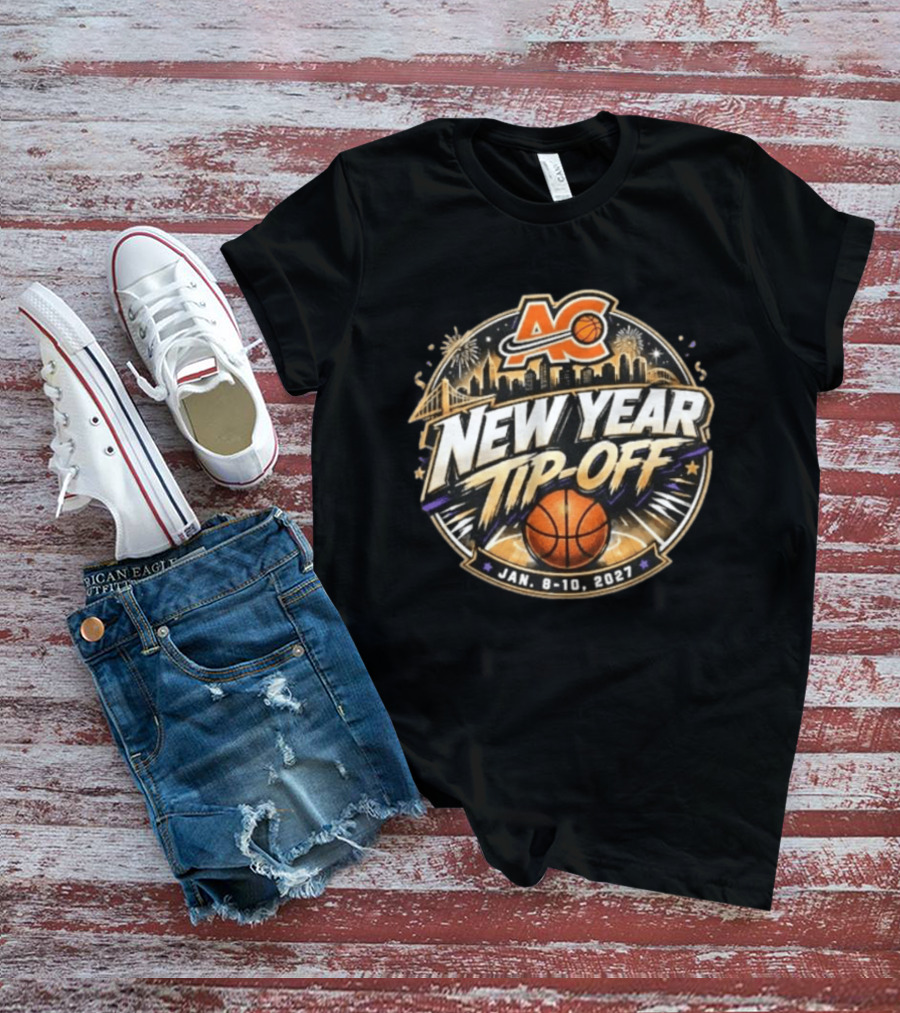 ACB New Year Tip Off 2027 Jan 8 10 Basketball Skyline Fireworks T-Shirt