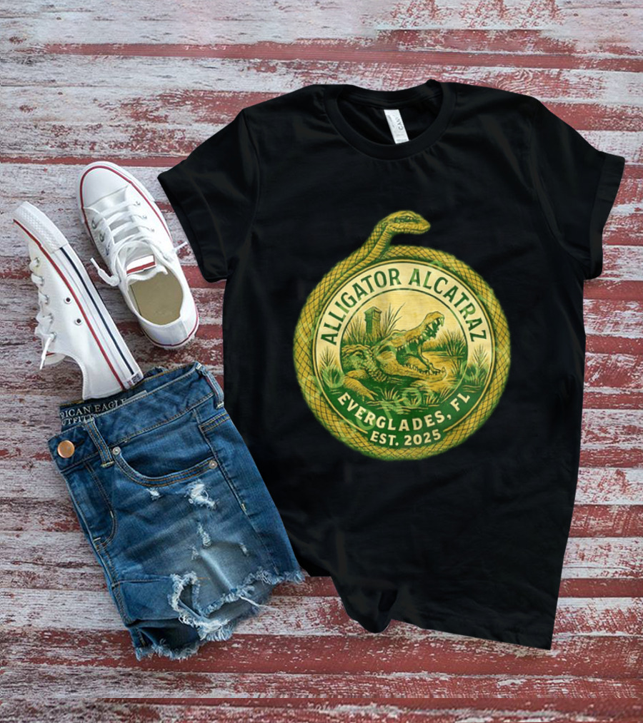 Alligator Alcatraz Everglades Florida Est. 2025 Snake And Reptile T-Shirt