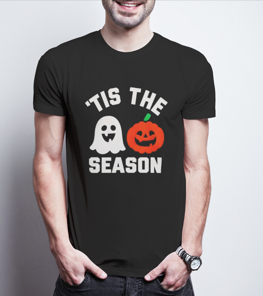 Tis The Season Ghost And Pumpkin Halloween T-Shirt
