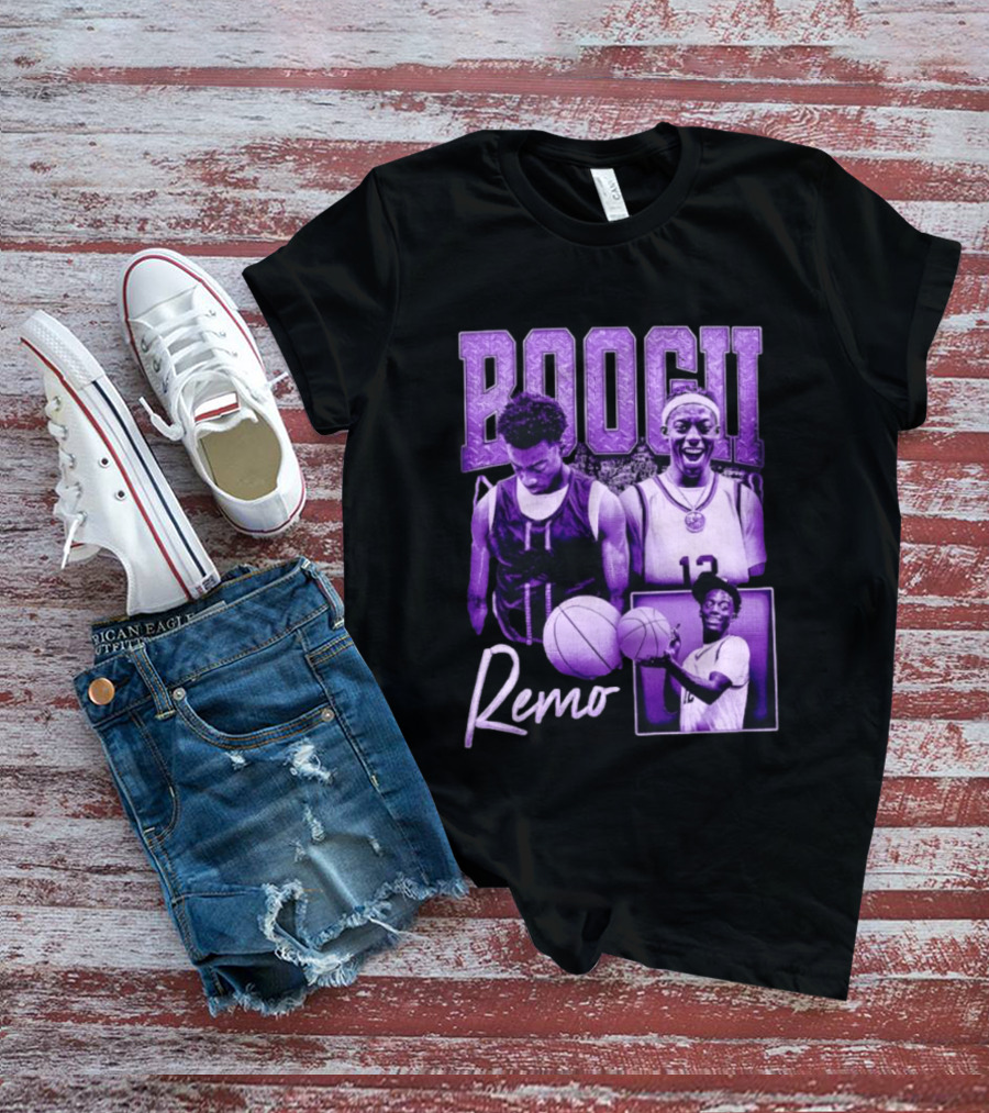 Boogii Remo 12 Basketball Player Retro Style Purple Aesthetic T-Shirt