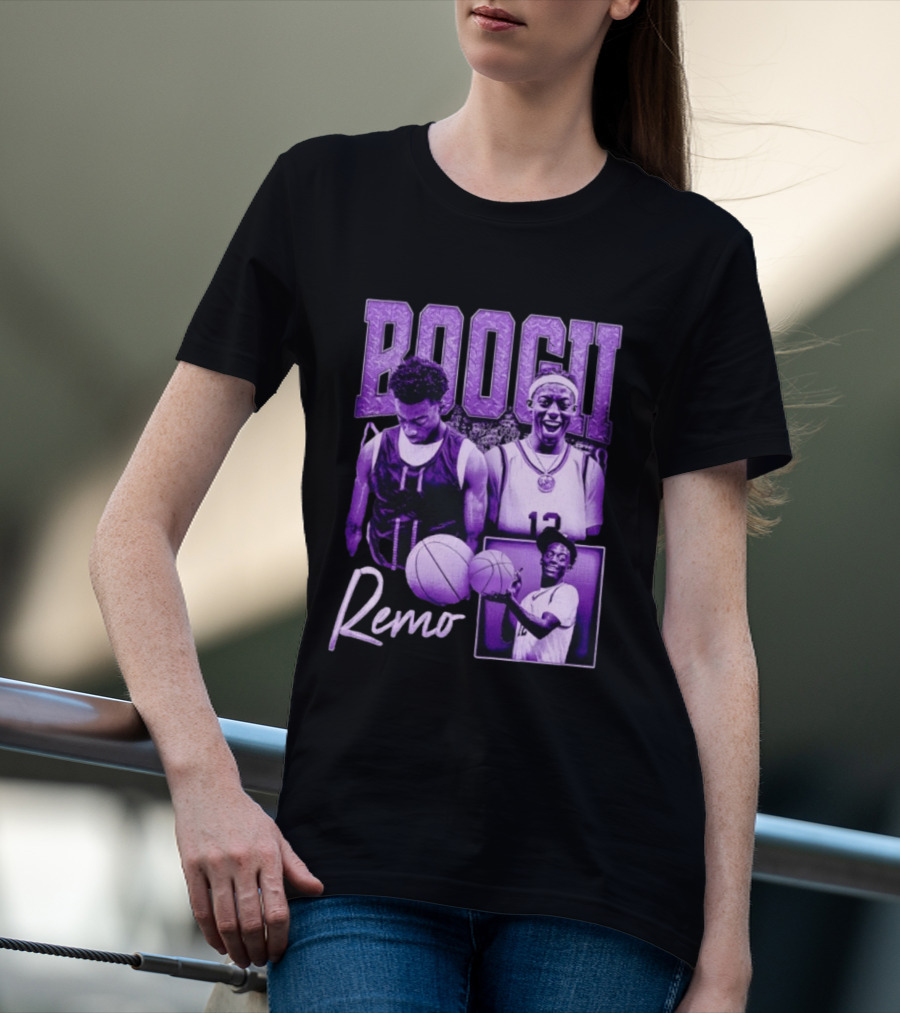 Boogii Remo 12 Basketball Player Retro Style Purple Aesthetic T-Shirt