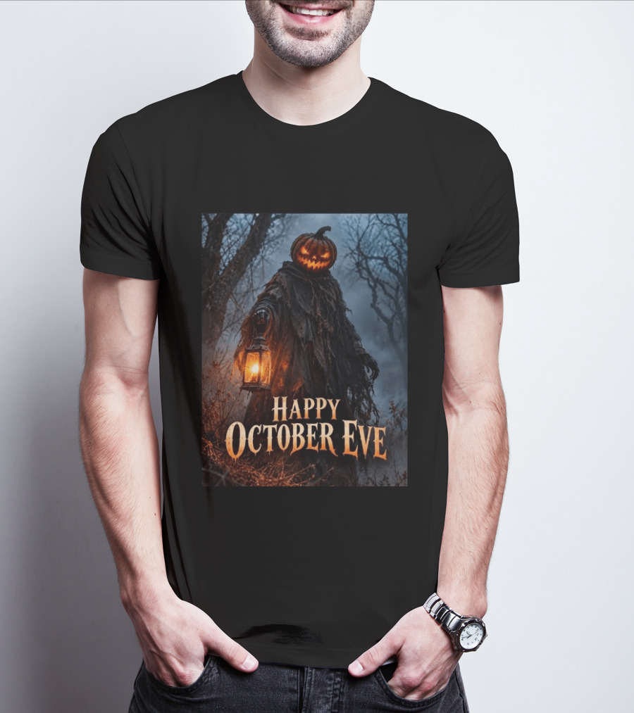 Happy October Eve Halloween Pumpkin Lantern Vibes T-Shirt