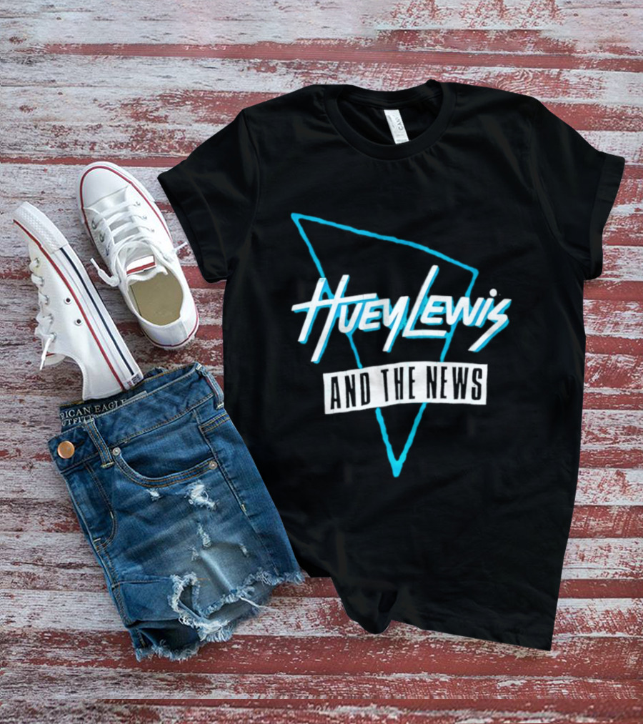 Huey Lewis And The News Retro Logo Triangular T-Shirt