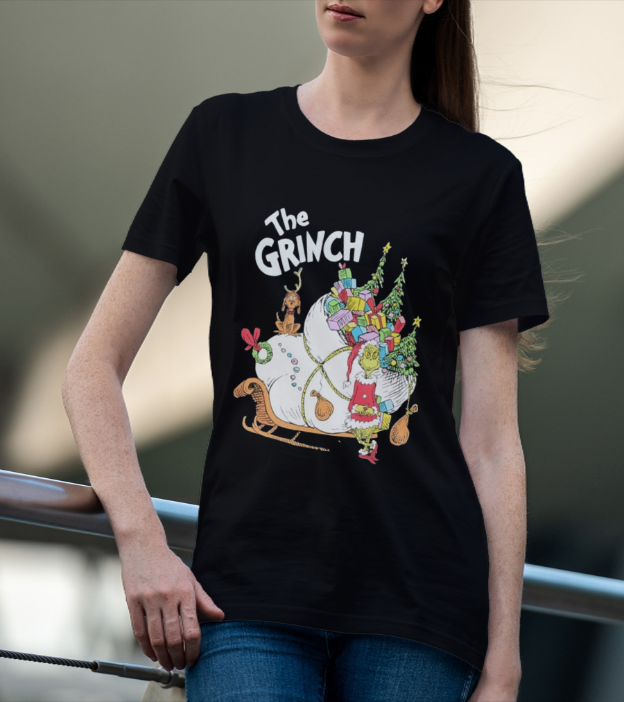 The Grinch Christmas Sleigh With Max And Presents T-Shirt