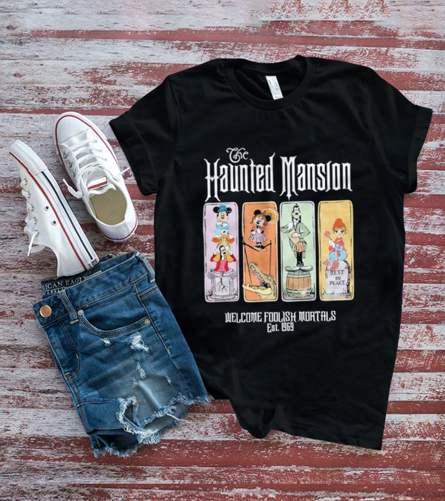 The Haunted Mansion Welcome Foolish Mortals Est 1969 Distressed T-Shirt