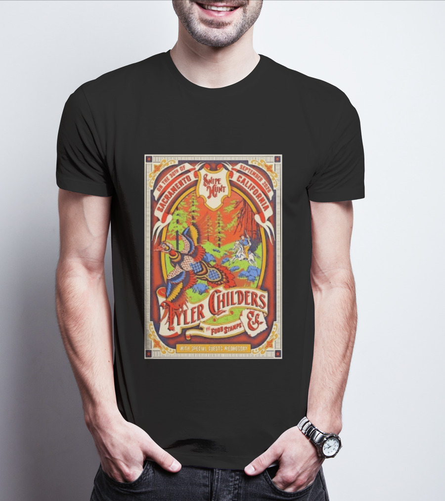 Tyler Childers And The Food Stamps Snipe Hunt Sacramento September 30th 2023 California Concert T-Shirt