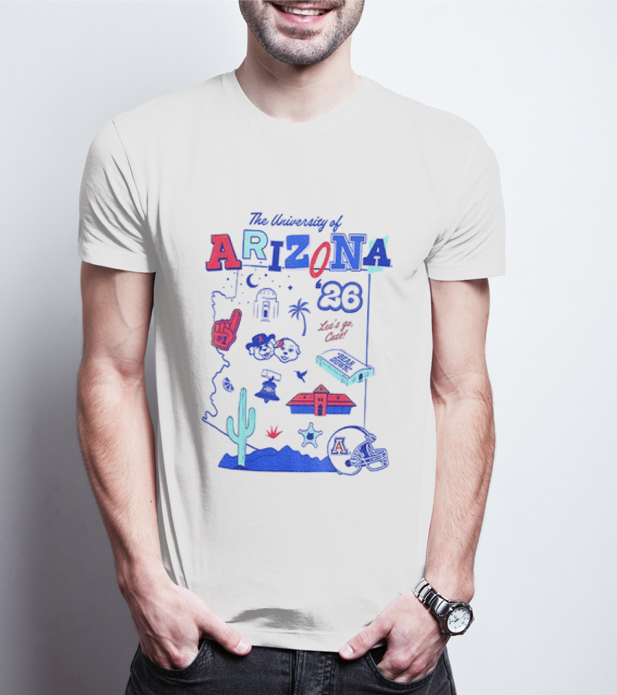 University Of Arizona Wildcats Bear Down 26 Let's Go Cats Arizona 20 T-Shirt