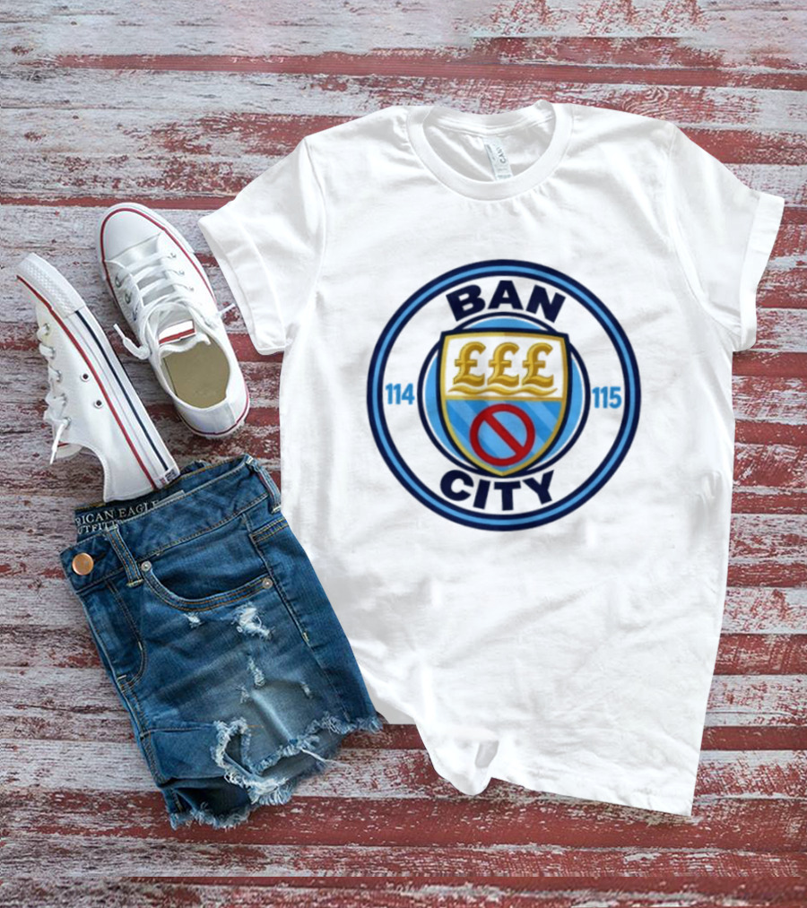 Ban City 114 115 Football Club Premier League Logo Pound Symbol Circle T-Shirt