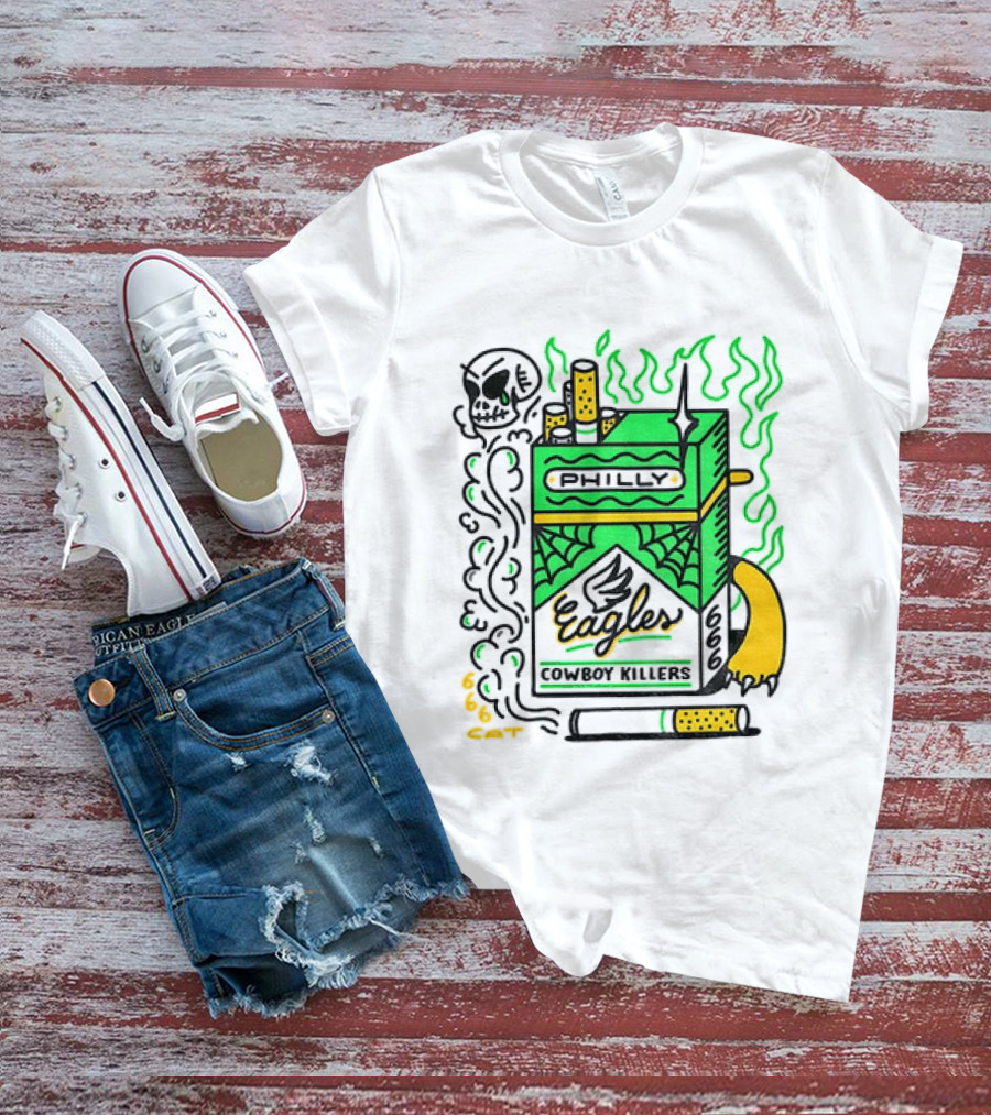 Philly Eagles Cowboy Killers 666 Cigarette Pack T-Shirt