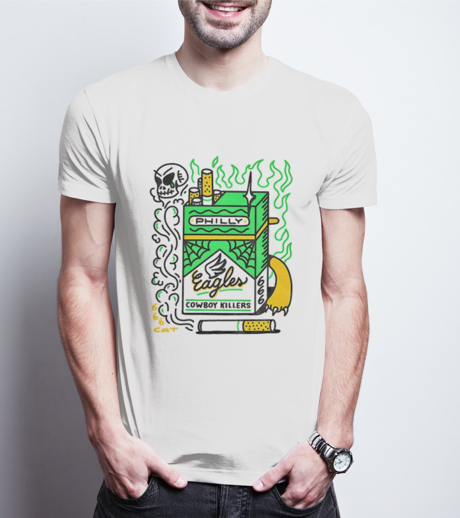 Philly Eagles Cowboy Killers 666 Cigarette Pack T-Shirt