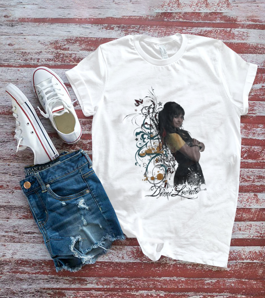Demi Lovato Floral Music Artist Vibrant Pop Star T-Shirt