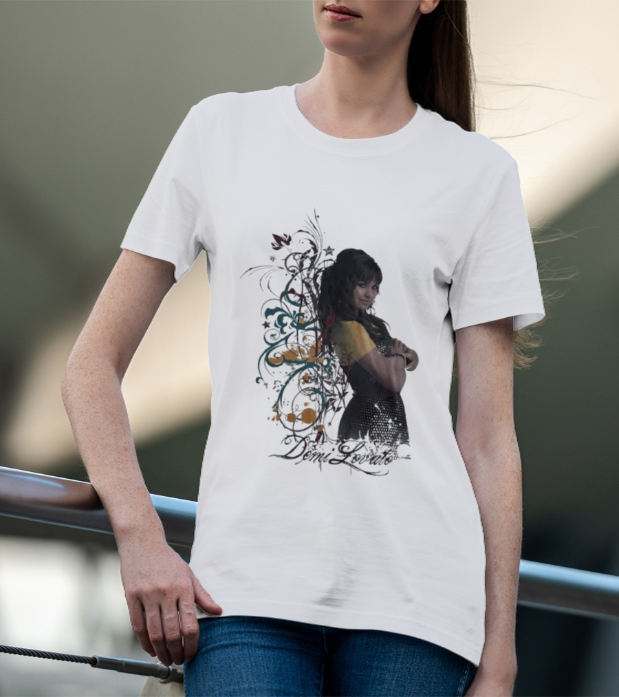 Demi Lovato Floral Music Artist Vibrant Pop Star T-Shirt