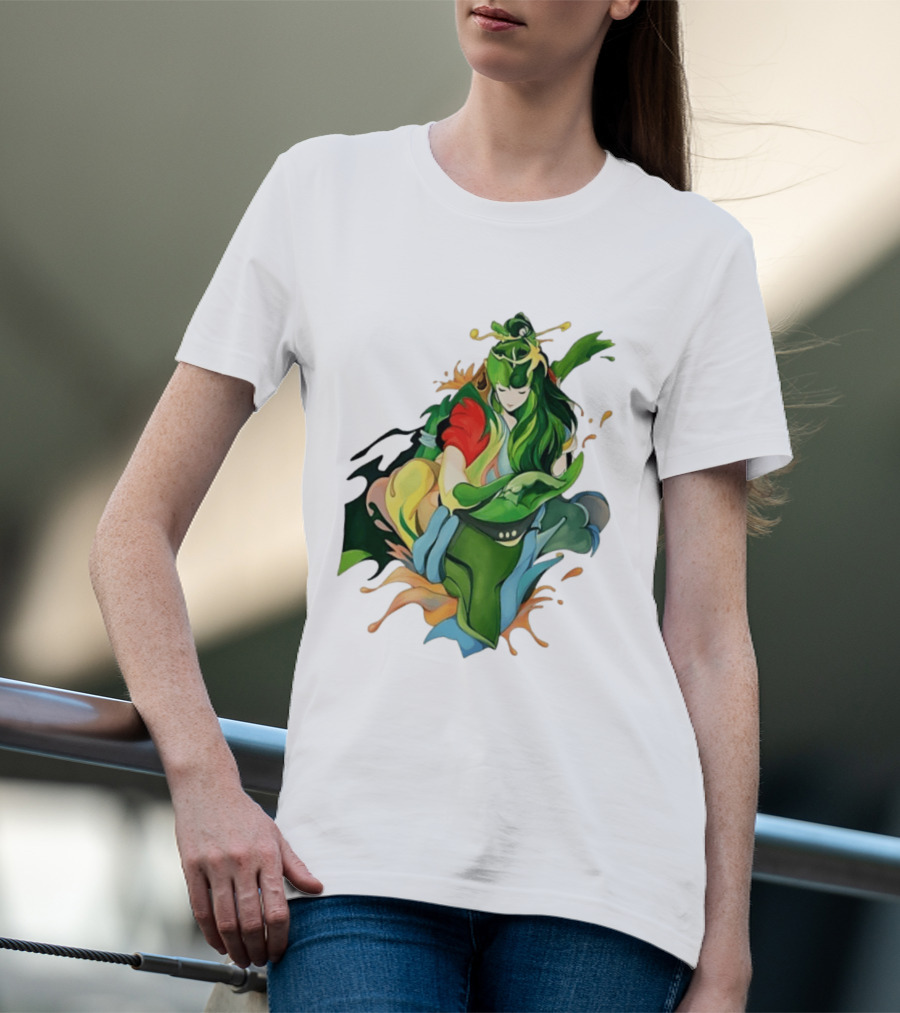 Shun Of Andromeda Saint Seiya Anime Character Art Green And Red T-Shirt