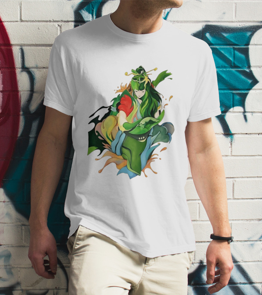 Shun Of Andromeda Saint Seiya Anime Character Art Green And Red T-Shirt