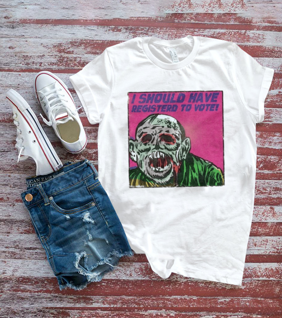 Zombie Meme I Should Have Registered To Vote תובבש Uteזחגרט Zombiebo T-Shirt