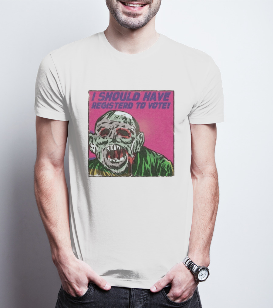 Zombie Meme I Should Have Registered To Vote תובבש Uteזחגרט Zombiebo T-Shirt
