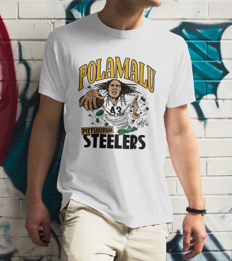 Polamalu Pittsburgh Steelers Caricature Player Number 43 T-Shirt