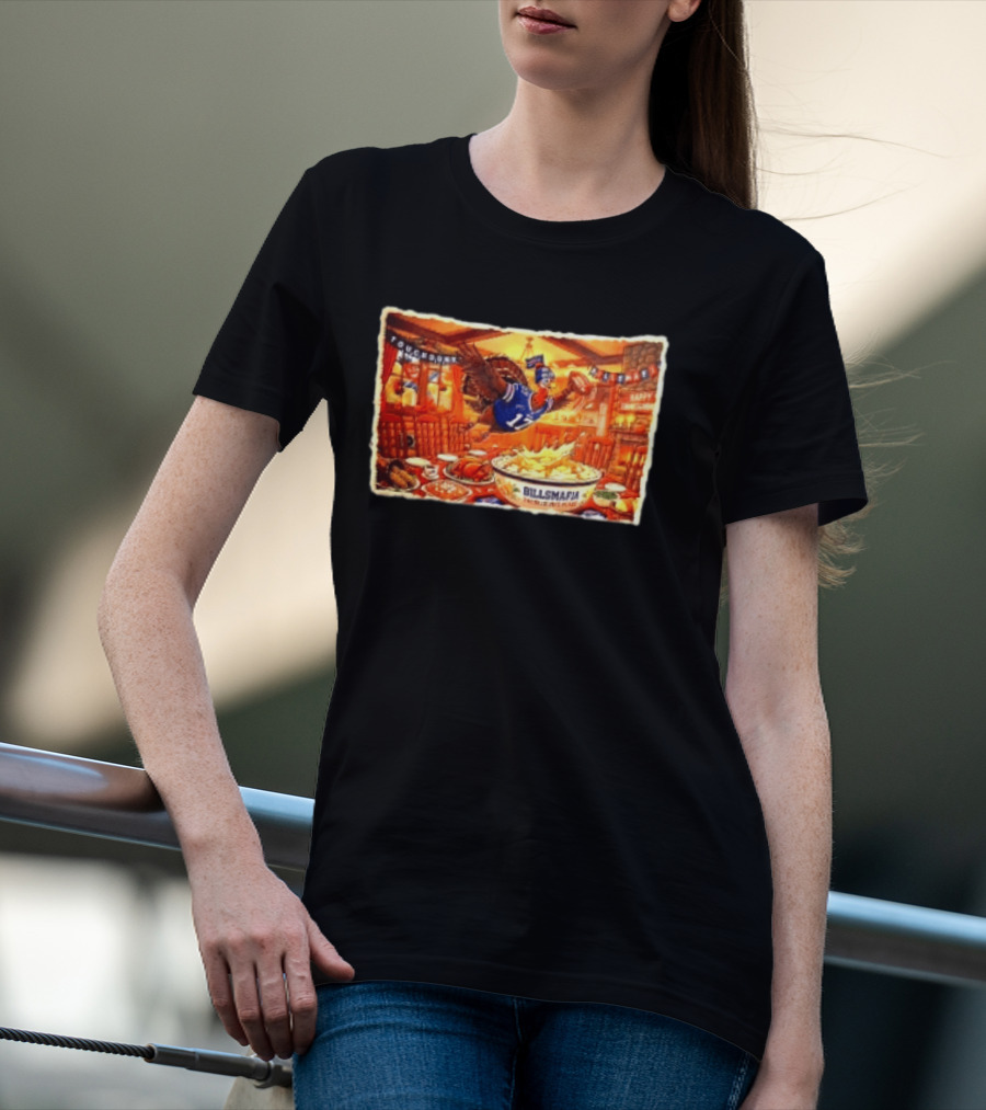 BillsMafia Thanksgiving Feast Turkey Touchdown Buffalo Bills Holiday Celebration T-Shirt