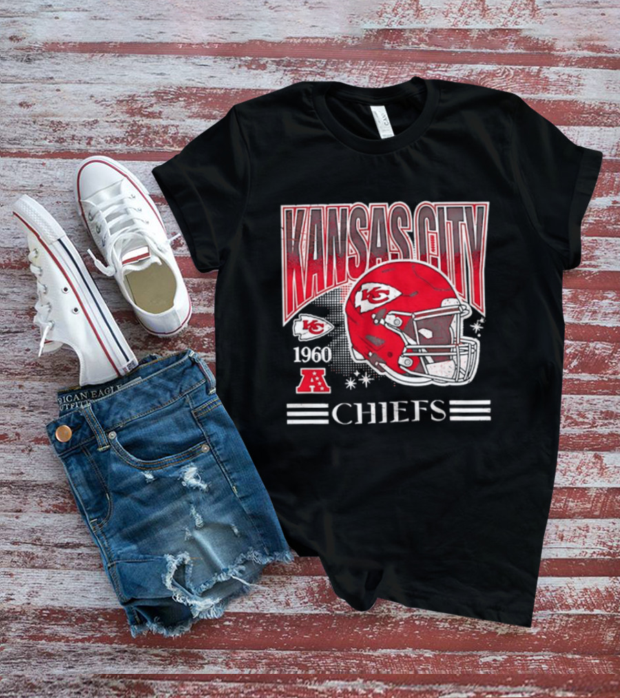 Kansas City Chiefs 1960 Red Helmet Distressed AFC T-Shirt