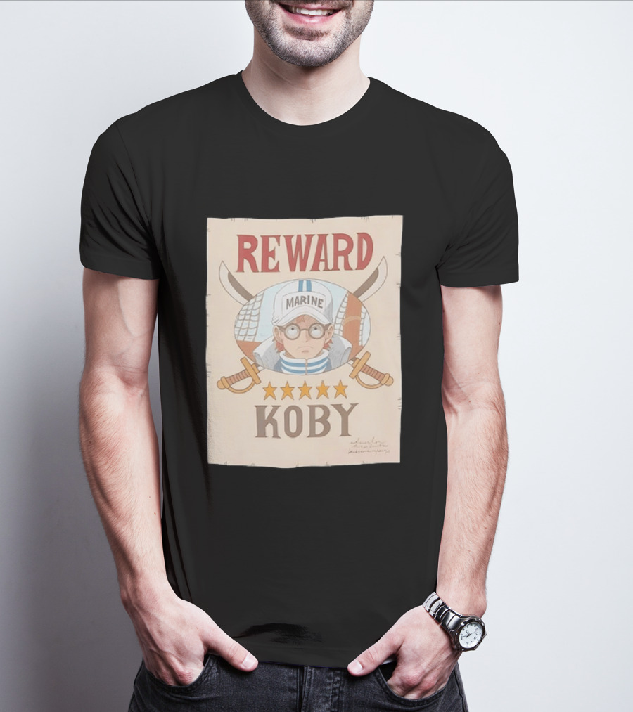 Reward Marine Koby One Piece Anime Five Stars T-Shirt