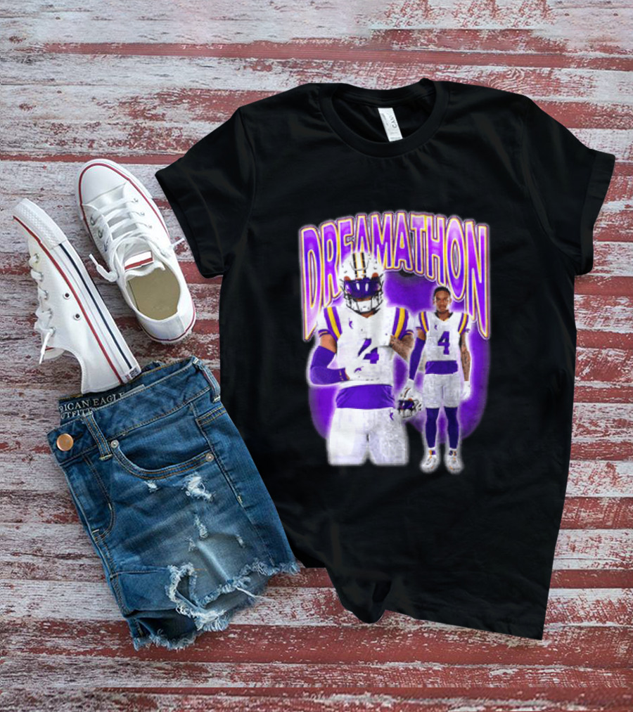 LSU Tigers Dreamathon Gotta Geaux To Work 2 Football 2 Sided T-Shirt