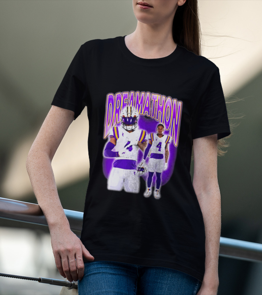 LSU Tigers Dreamathon Gotta Geaux To Work 2 Football 2 Sided T-Shirt