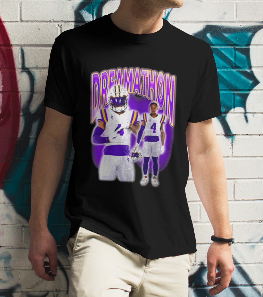 LSU Tigers Dreamathon Gotta Geaux To Work 2 Football 2 Sided T-Shirt