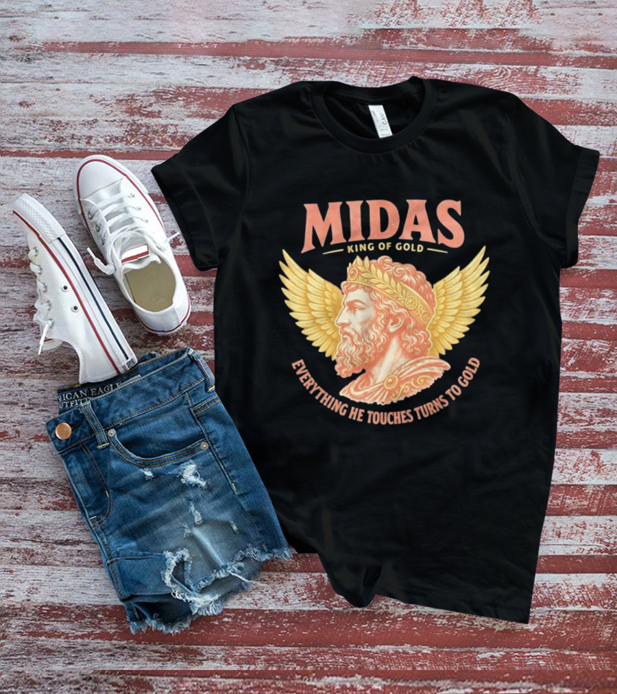 Midas King Of Gold Everything He Touches Turns To Gold Winged Crown Classic Greek Mythology T-Shirt