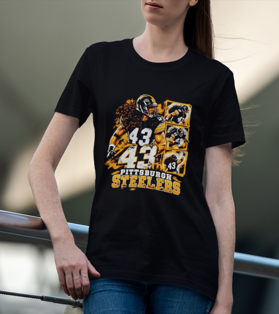 Troy Polamalu 43 Pittsburgh Steelers Football Legend T-Shirt