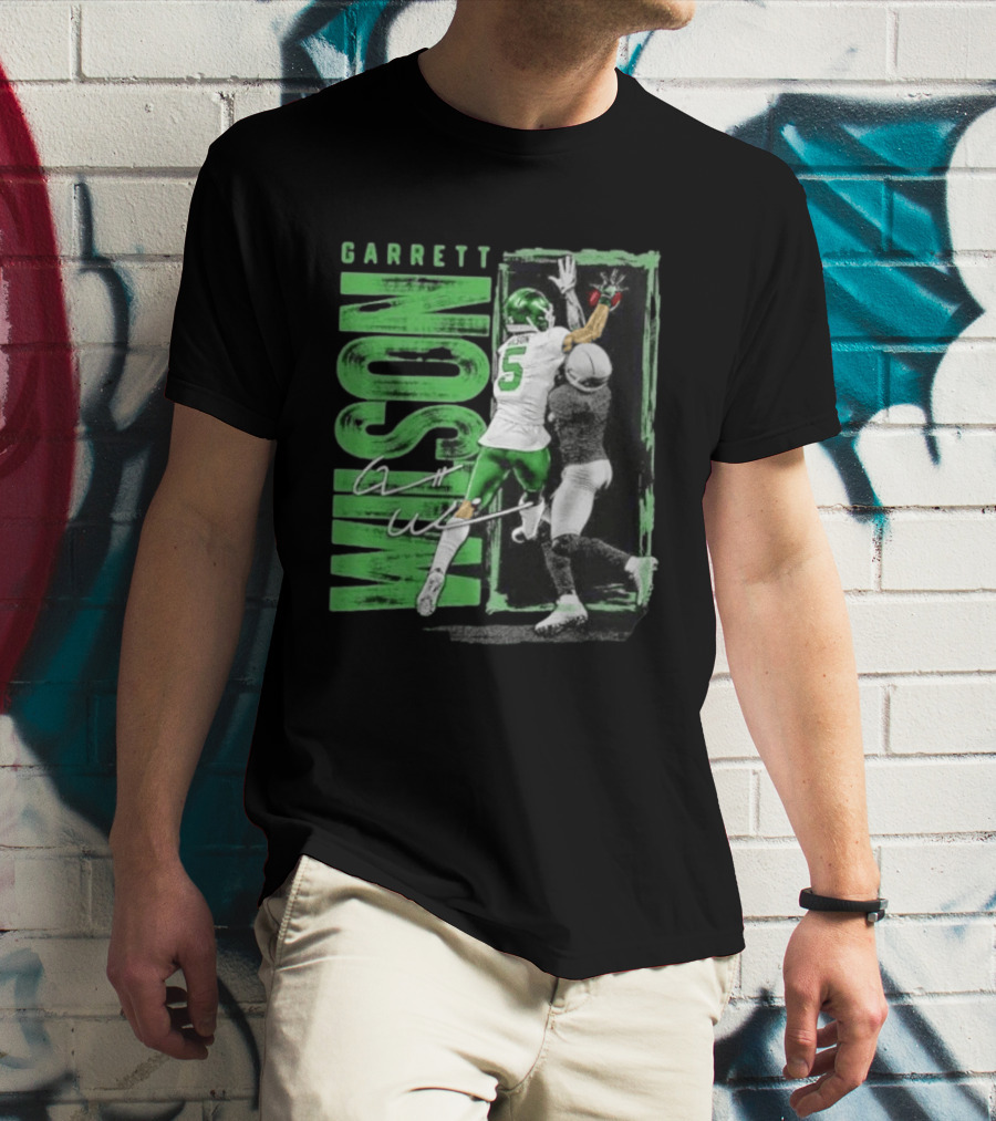 Garrett Wilson New York Jets Football Duo 5 Autograph Wilson Player Image T-Shirt