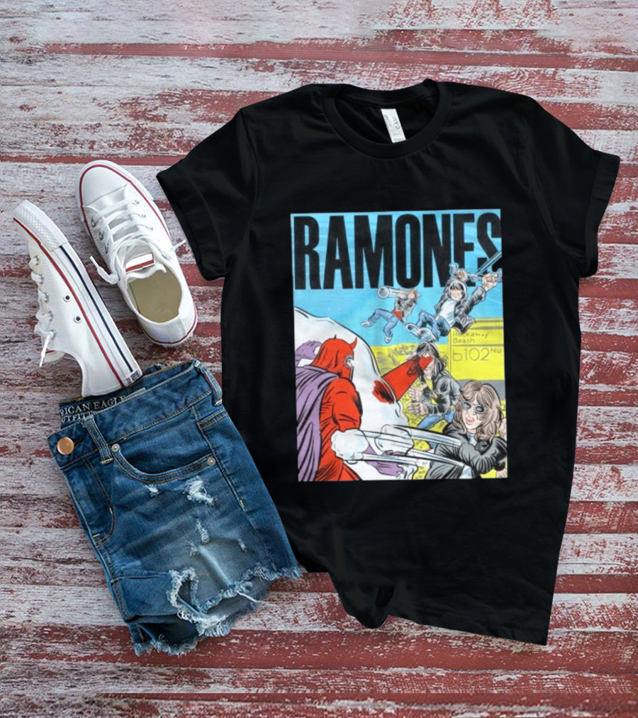 Ramones Rockaway Beach Comic Jack Kirby Style 102nd Street T-Shirt