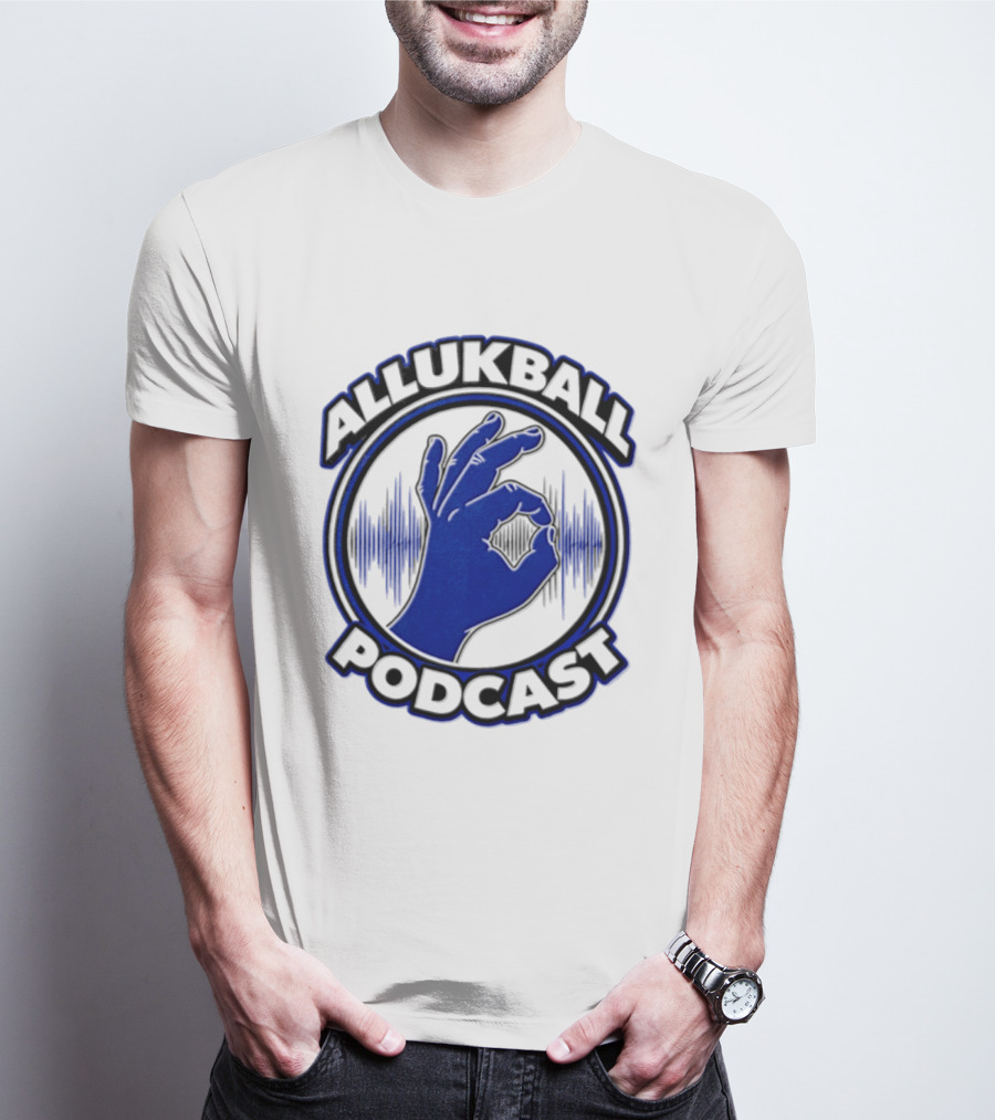 Allukball Podcast Logo Hand Gesture With Sound Waves T-Shirt