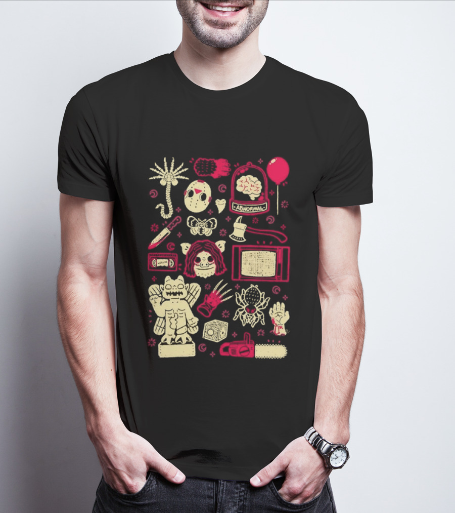 Horror Movie Slasher Mask Chainsaw Creepy Halloween T-Shirt