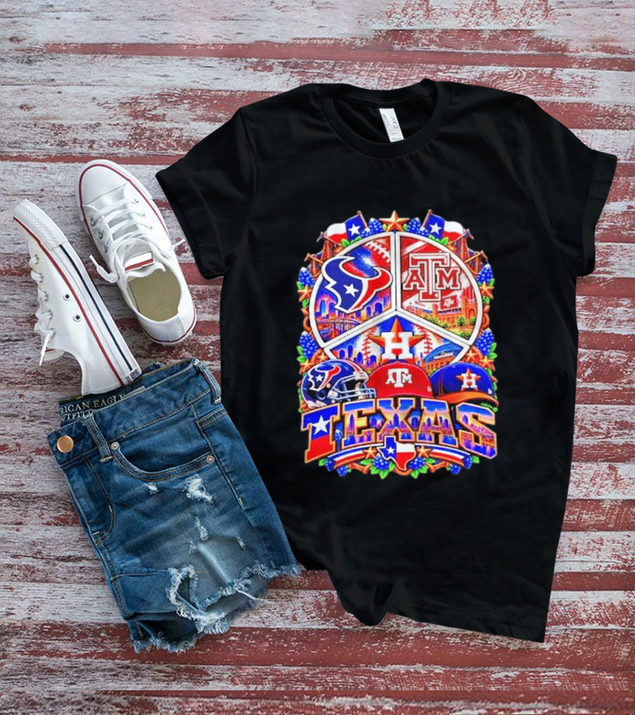 Houston Texans Texas A&M Aggies Houston Astros Texas Sports Team T-Shirt