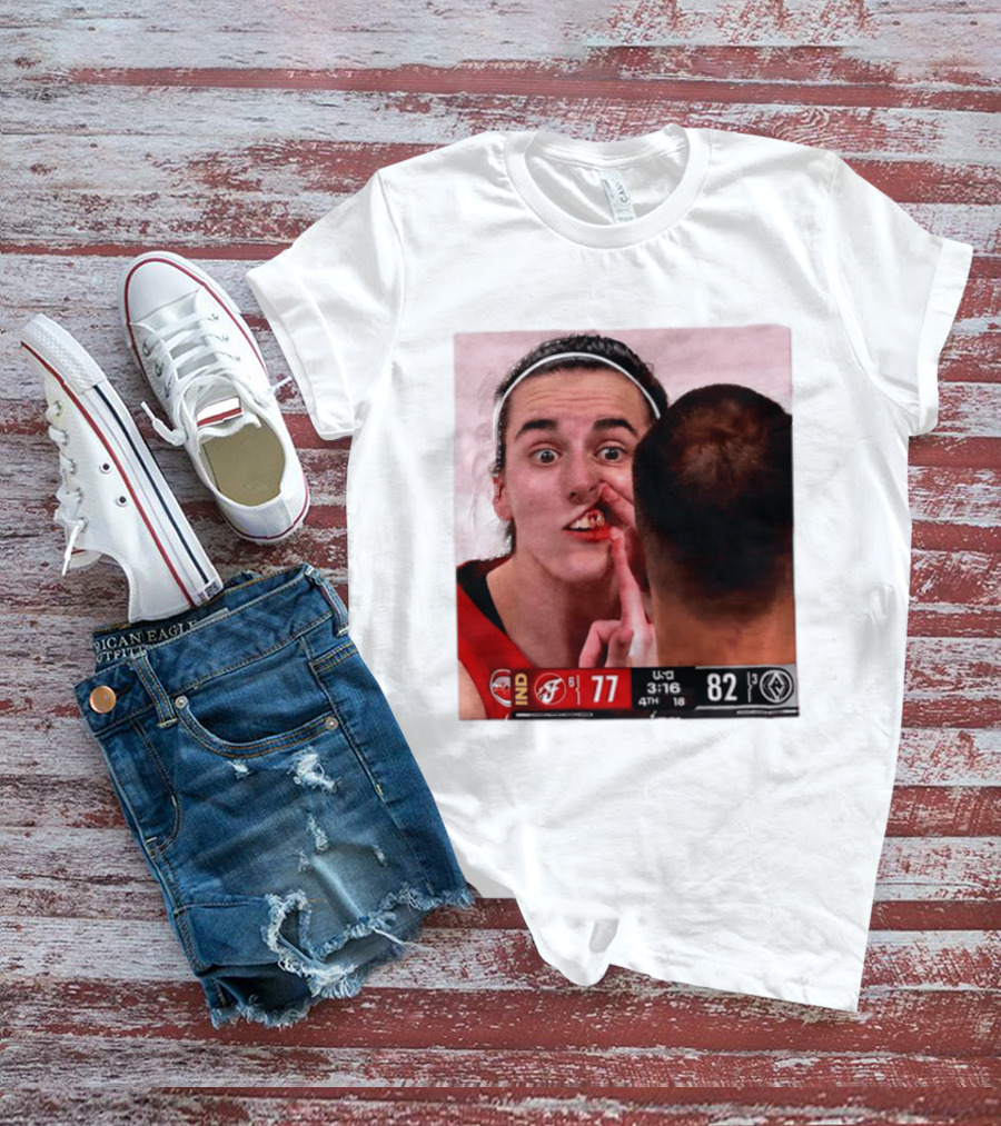 Caitlin Clark Injured Mouth Indiana Basketball Game Score 77 82 Fourth Quarter T-Shirt