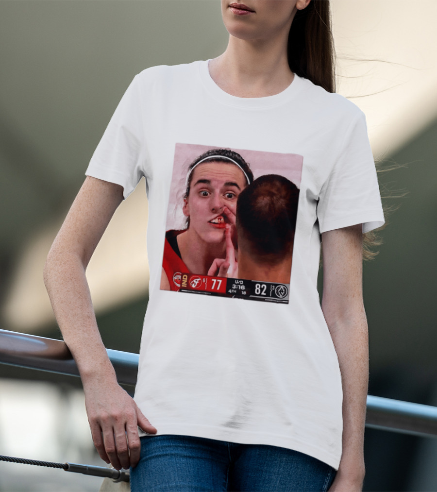 Caitlin Clark Injured Mouth Indiana Basketball Game Score 77 82 Fourth Quarter T-Shirt