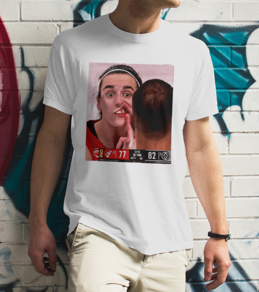Caitlin Clark Injured Mouth Indiana Basketball Game Score 77 82 Fourth Quarter T-Shirt