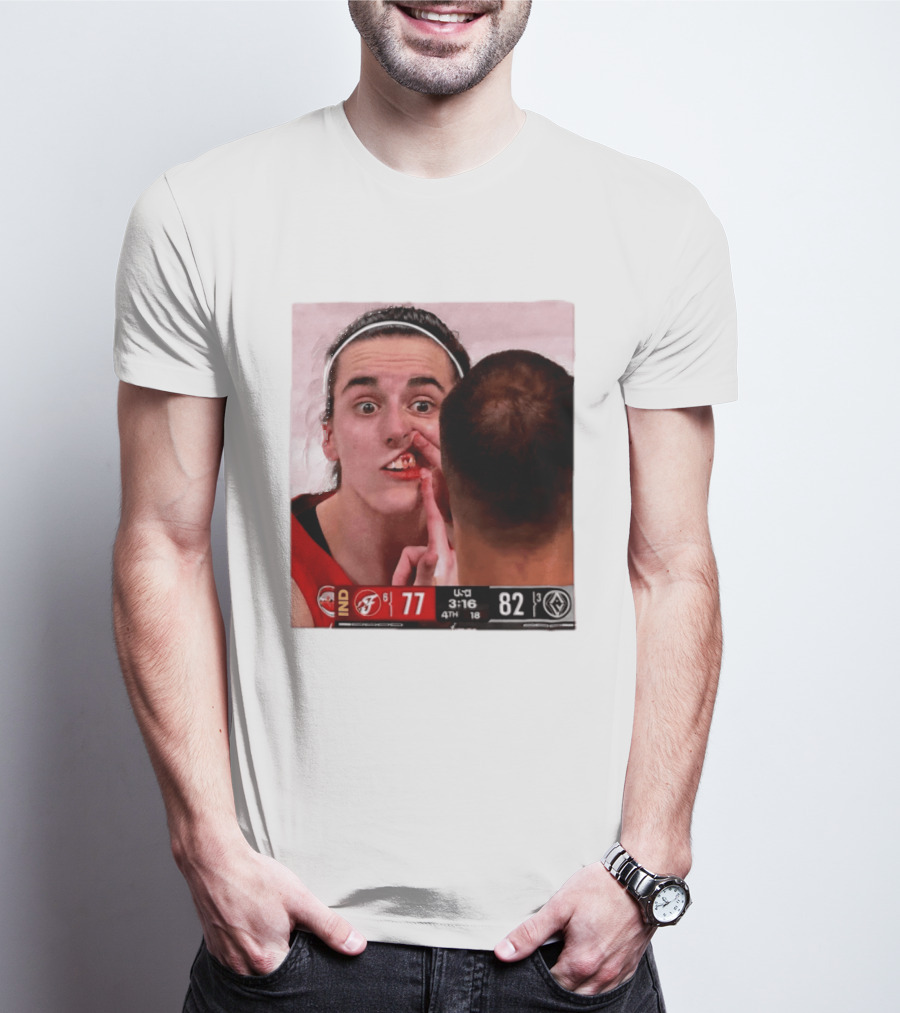 Caitlin Clark Injured Mouth Indiana Basketball Game Score 77 82 Fourth Quarter T-Shirt