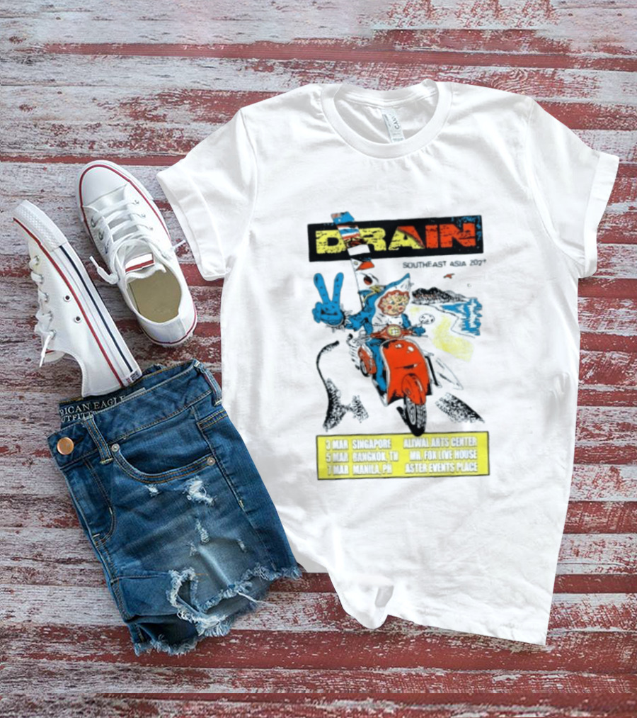 Drain Southeast Asia 2027 Tour Hardcore Singapore Bangkok Manila Dates Venues T-Shirt