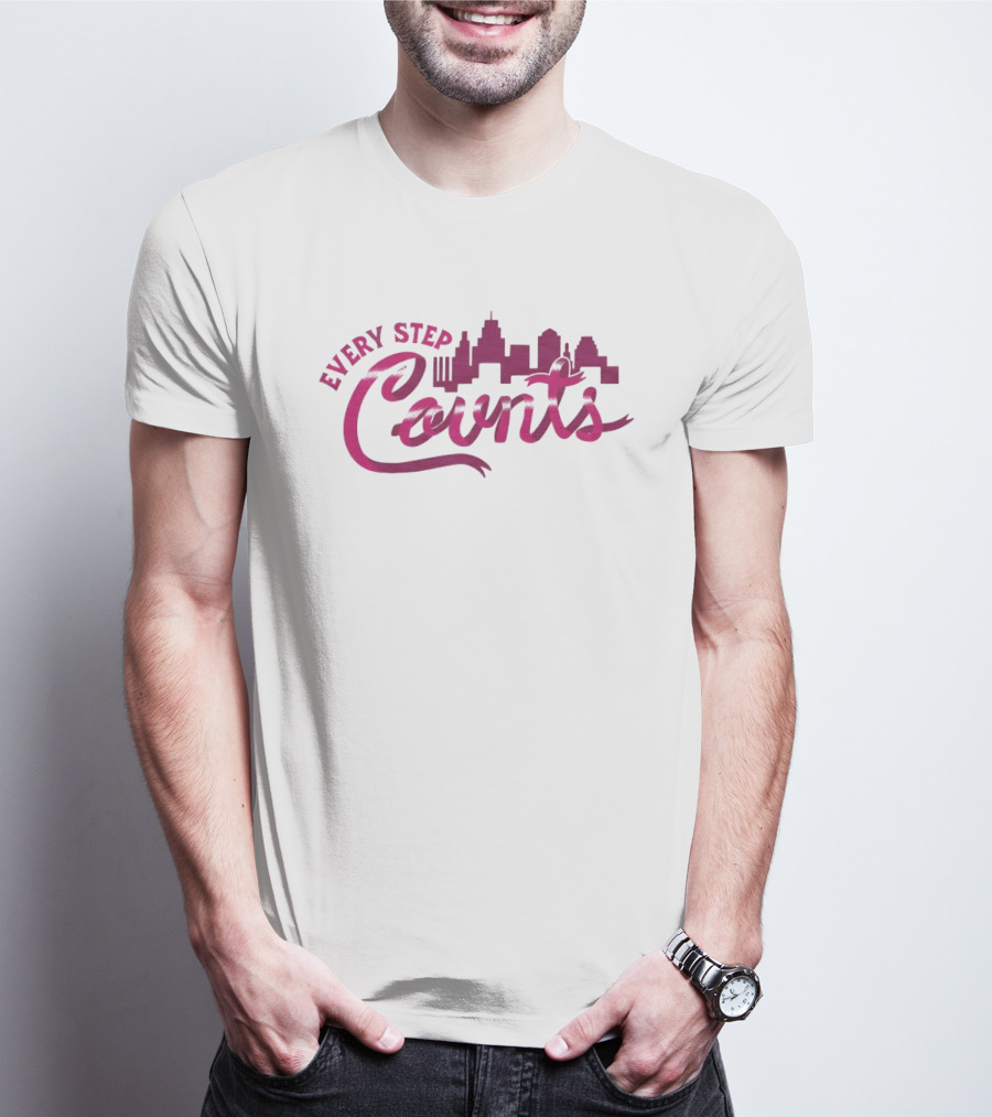 Every Step Counts City Skyline Motivational T-Shirt