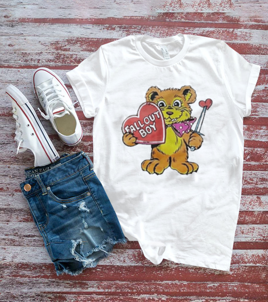 Fallout Boy Every Lover's Got A Little Dagger In Their Hand Bear Holding Heart T-Shirt