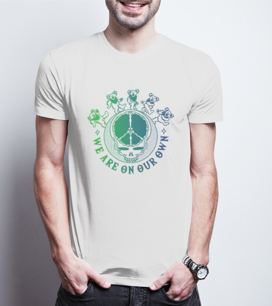 Grateful Dead Dancing Bears We Are On Our Own Peace Skull Moon T-Shirt