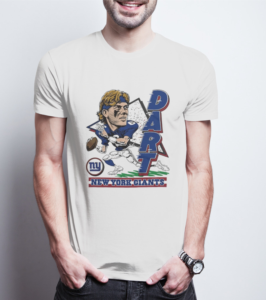Jaxson Dart New York Giants Quarterback Caricature NFL Football T-Shirt