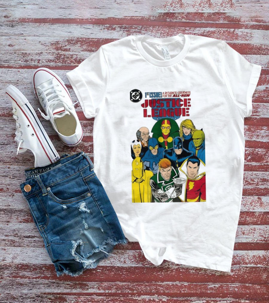 Justice League 1st Issue A Return To Greatness DC Comics Icons Bold Cover T-Shirt