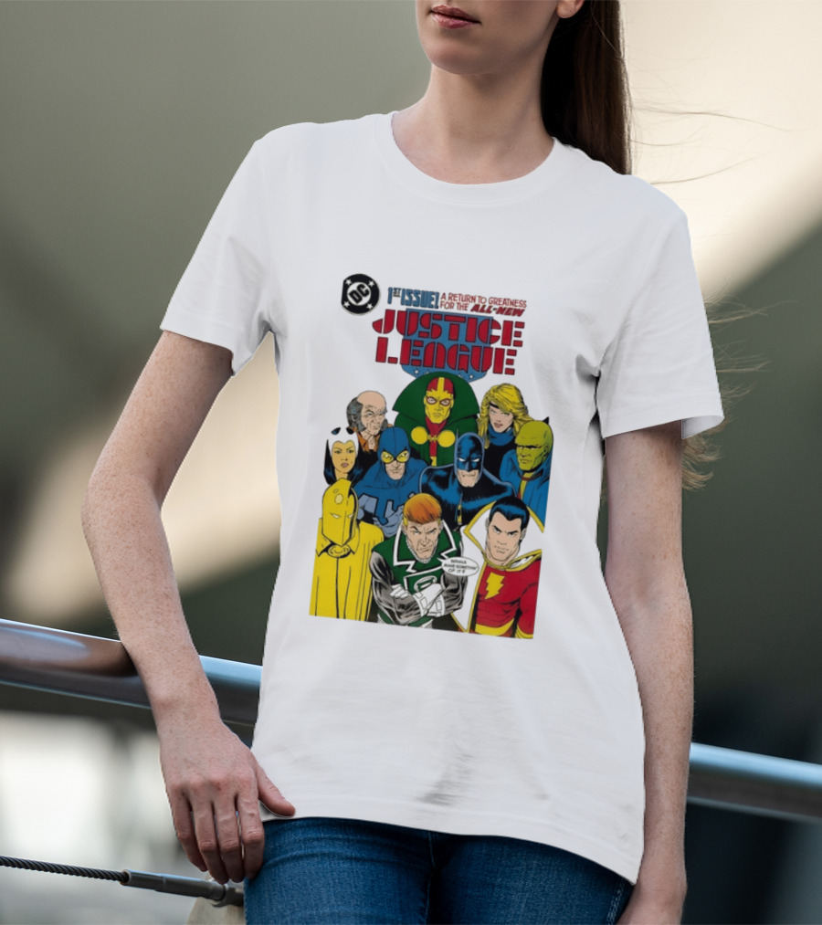 Justice League 1st Issue A Return To Greatness DC Comics Icons Bold Cover T-Shirt