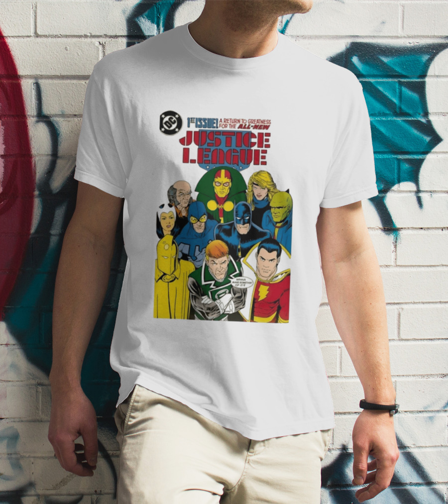Justice League 1st Issue A Return To Greatness DC Comics Icons Bold Cover T-Shirt