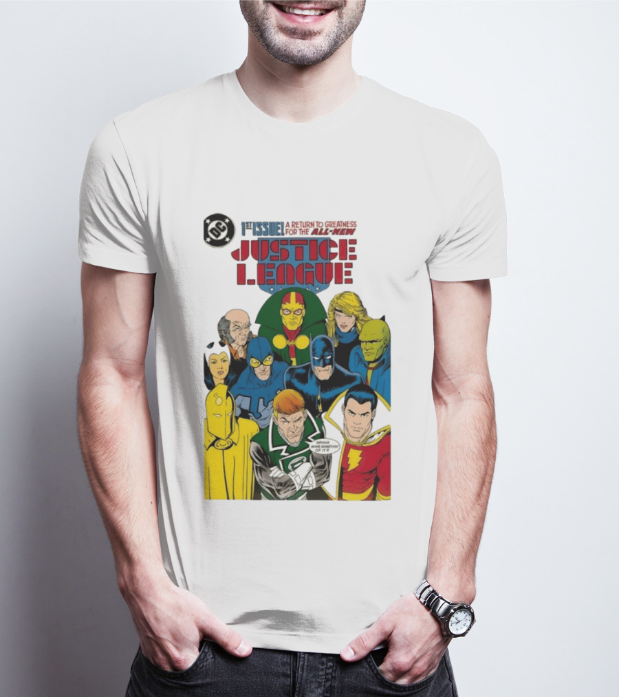 Justice League 1st Issue A Return To Greatness DC Comics Icons Bold Cover T-Shirt