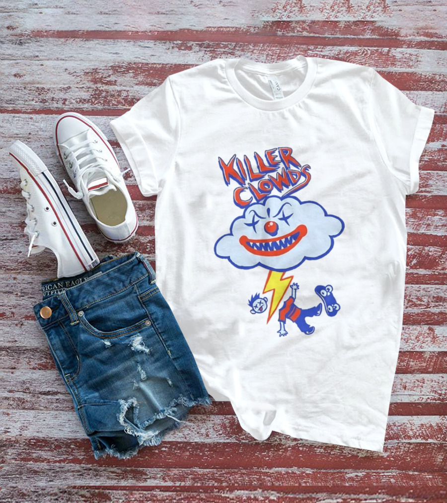Killer Clowds Clown Cloud Lightning Skater T-Shirt
