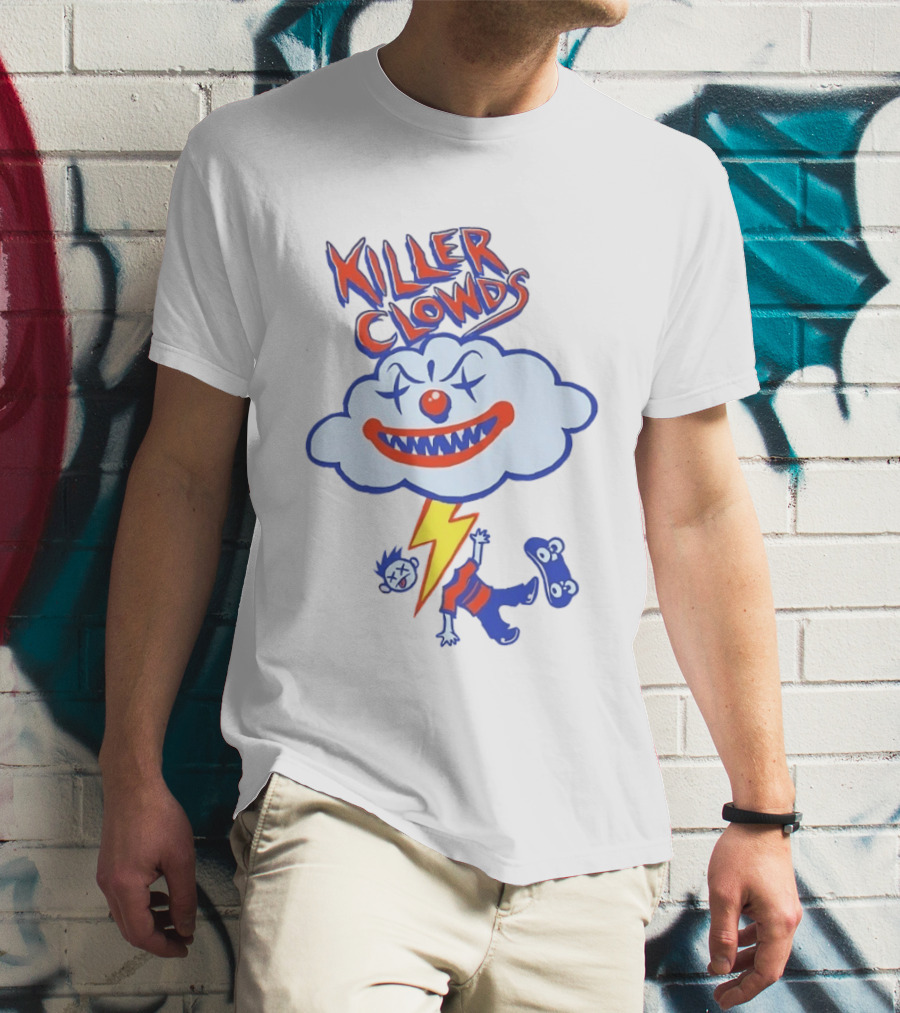 Killer Clowds Clown Cloud Lightning Skater T-Shirt
