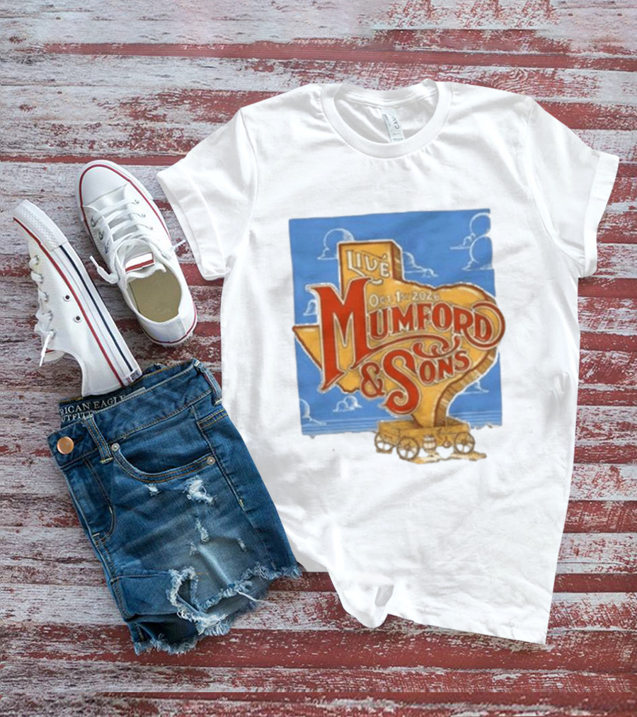 Mumford And Sons Live In The Woodlands Texas Oct 1 2026 T-Shirt